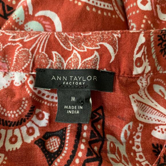 Ann Taylor Factory Boho Blouse Cotton Blend Bell Sleeves women’s size medium - Picture 10 of 11